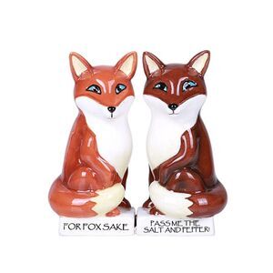 For Fox Sake Foxes Ceramic Salt and Pepper Shakers Magnetic